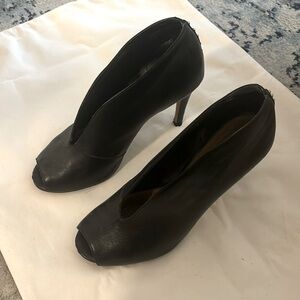 Black peep toe heels